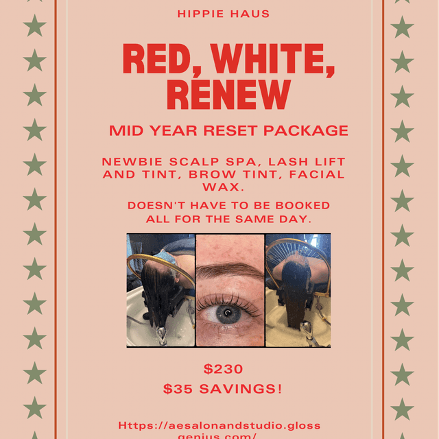 Red, White, Renew at Hippie Haus Salon & Suites in Highland, IL
